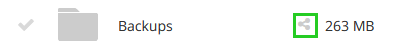 A folder with the share icon highlighted.