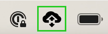 An image of the HiDrive icon highlighted within the menu bar.