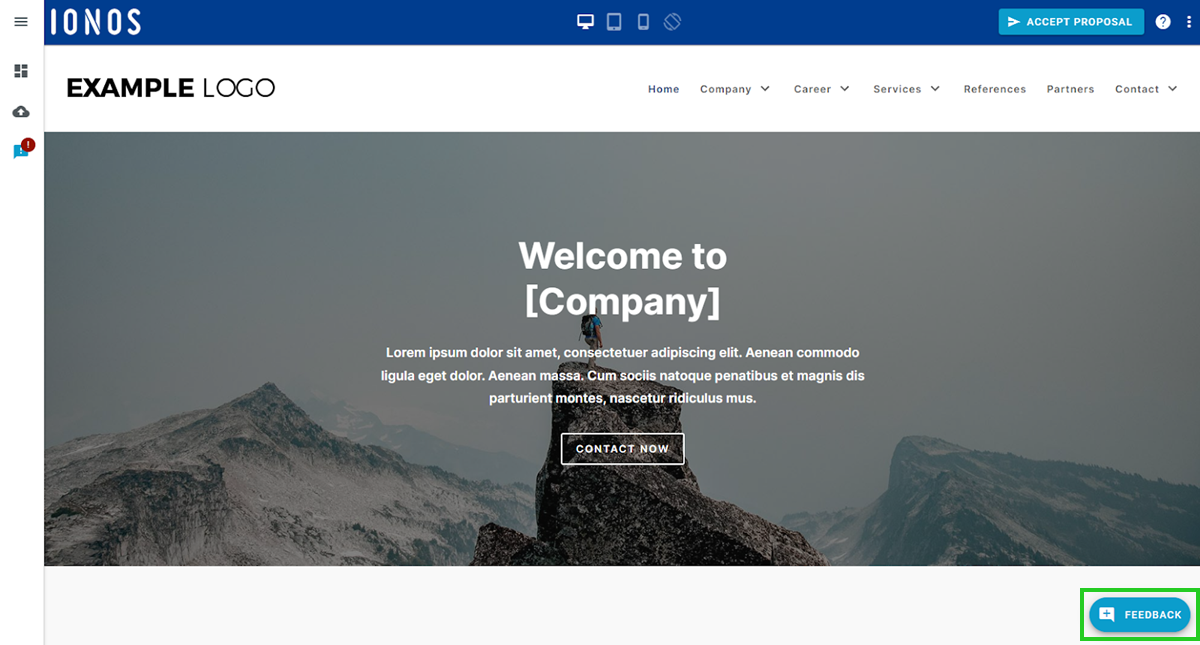 The Feedback button is highlighted in CoOperator.