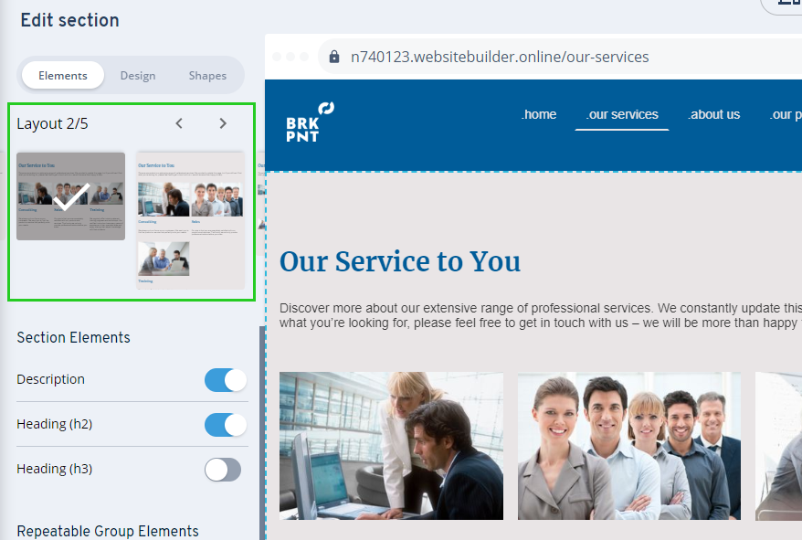 Layout options are highlighted in the editor.